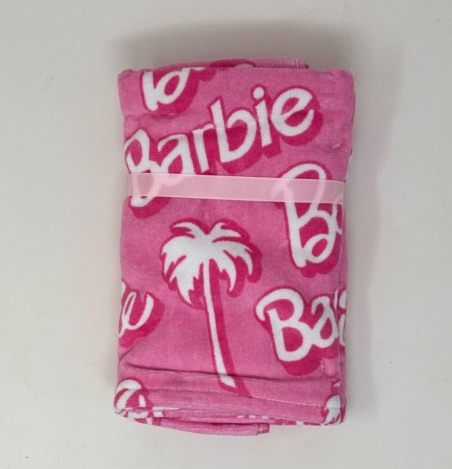 Barbie Pink & White Palm Trees hand towels