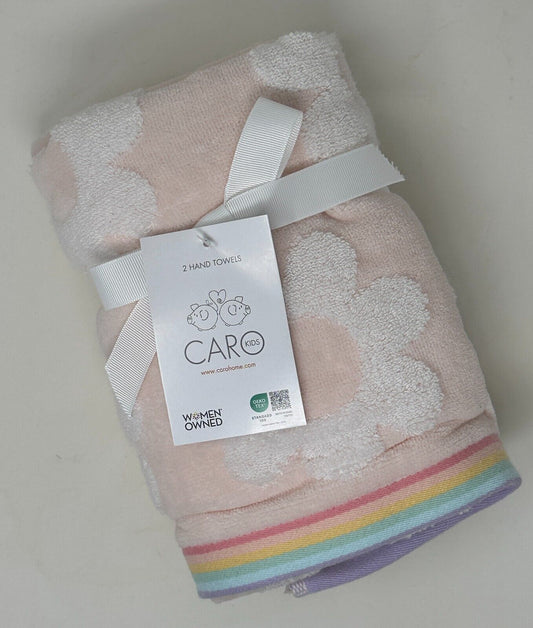 Pink Daisies Flowers Soft Hand Towel Set of 2 Caro Kids