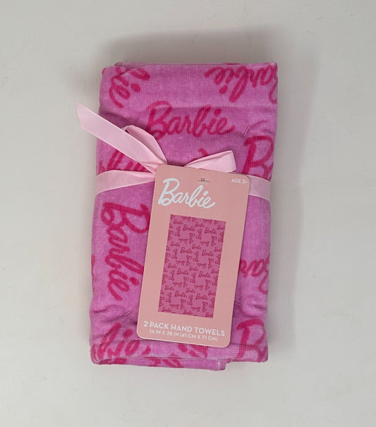 Barbie Script Pink Hand Towels