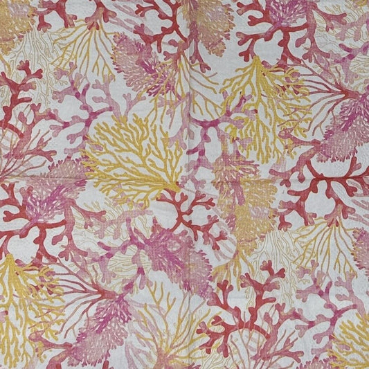 Decoupage Napkins Ocean Coral Tommy Bahama Pink Orange Yellow Cocktail