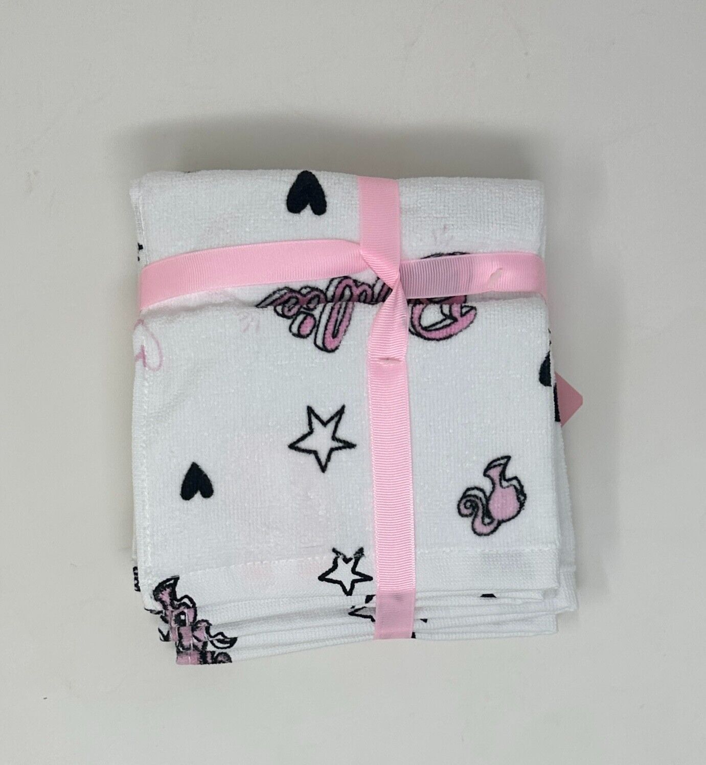 Barbie Hearts & Stars Washcloths Set of 4