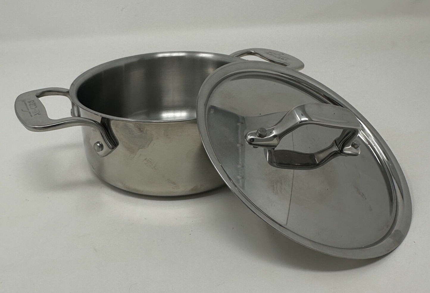 All-Clad Stainless Steel 1/2 Quart Cocotte Saucepan W/ Lid 0.5 Qt New