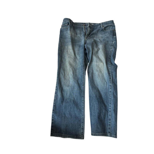 Pair of blue jeans on a white background