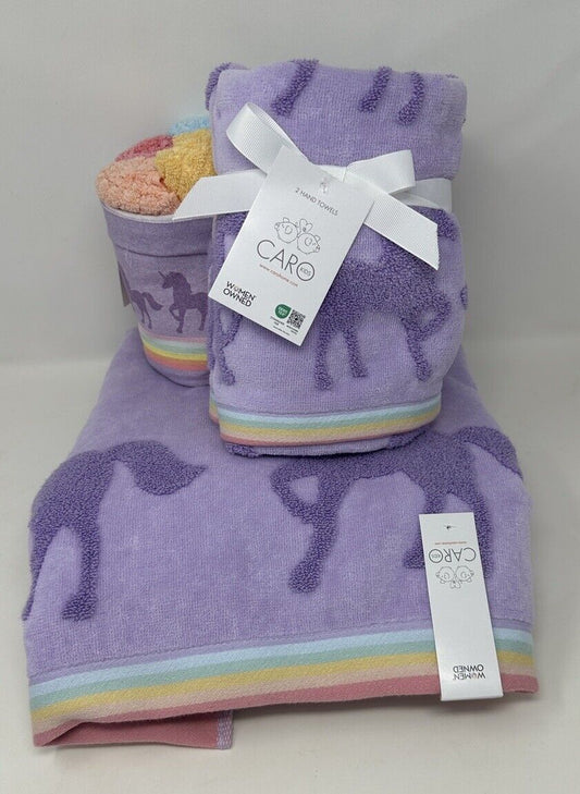 Purple Unicorns Bath Towel Set