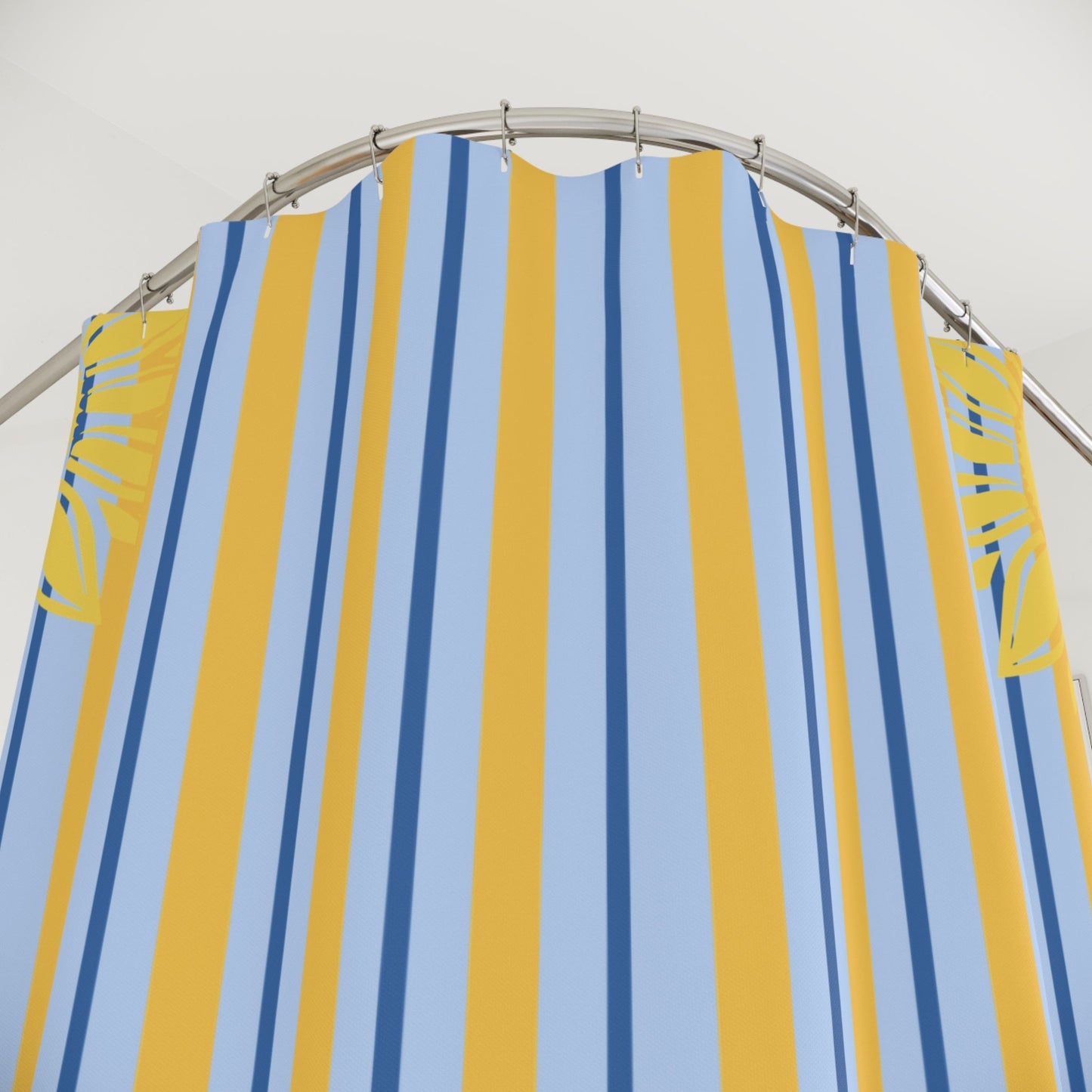 Preppy Sunflower Stripe Shower Curtain — Cute Kid's Bathroom Decor