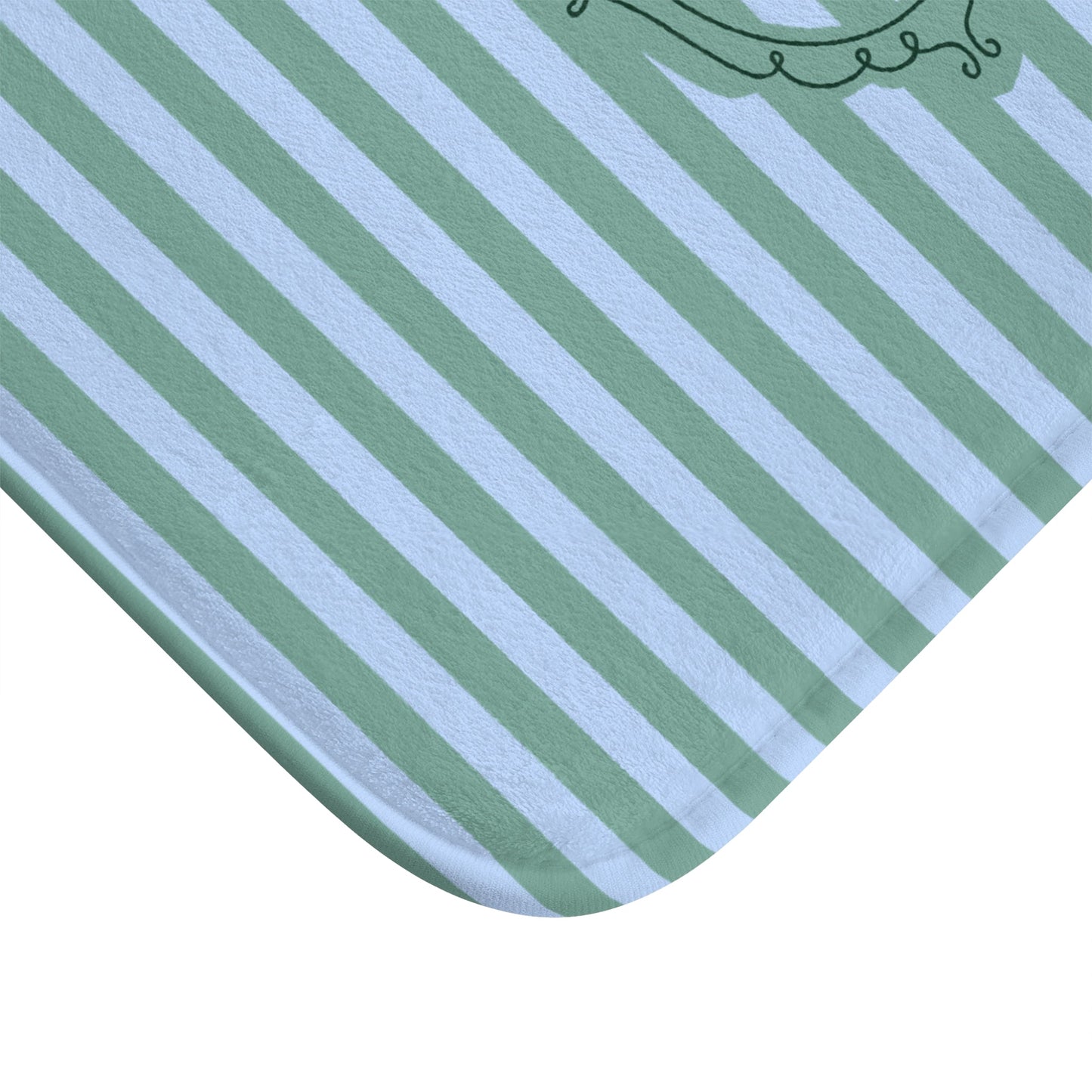 Le Bain Striped Bath Mat — Coastal Green/Blue Bathroom Rug