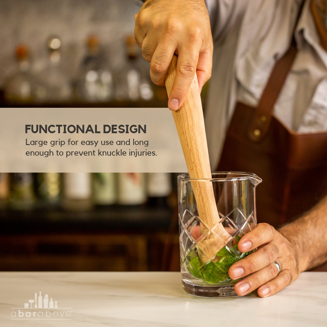 12" Cocktail Muddler - Natural Hardwood