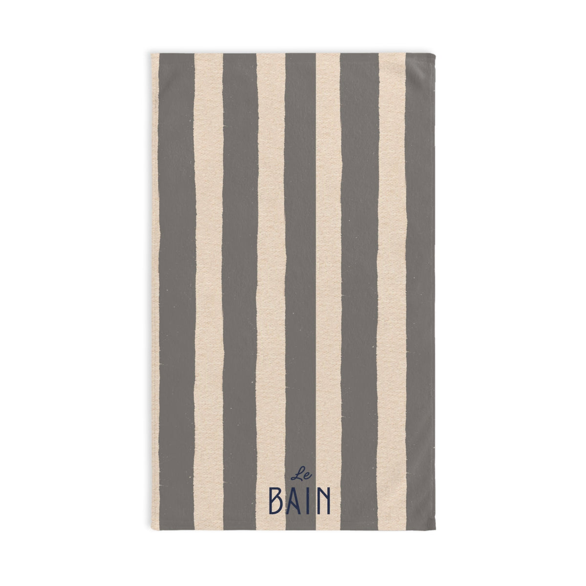 Le Bain Grey Striped Hand Towel — Grey & Cream French Bathroom Decor