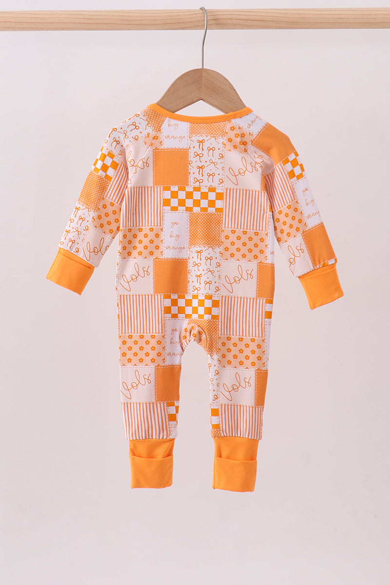 Tennessee floral checkered long sleeve bamboo romper