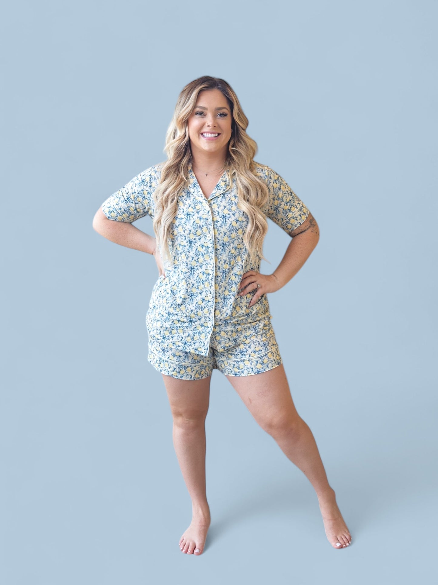 VINTAGE CITRUS TOILE WOMEN’S DREAM SHORT SET