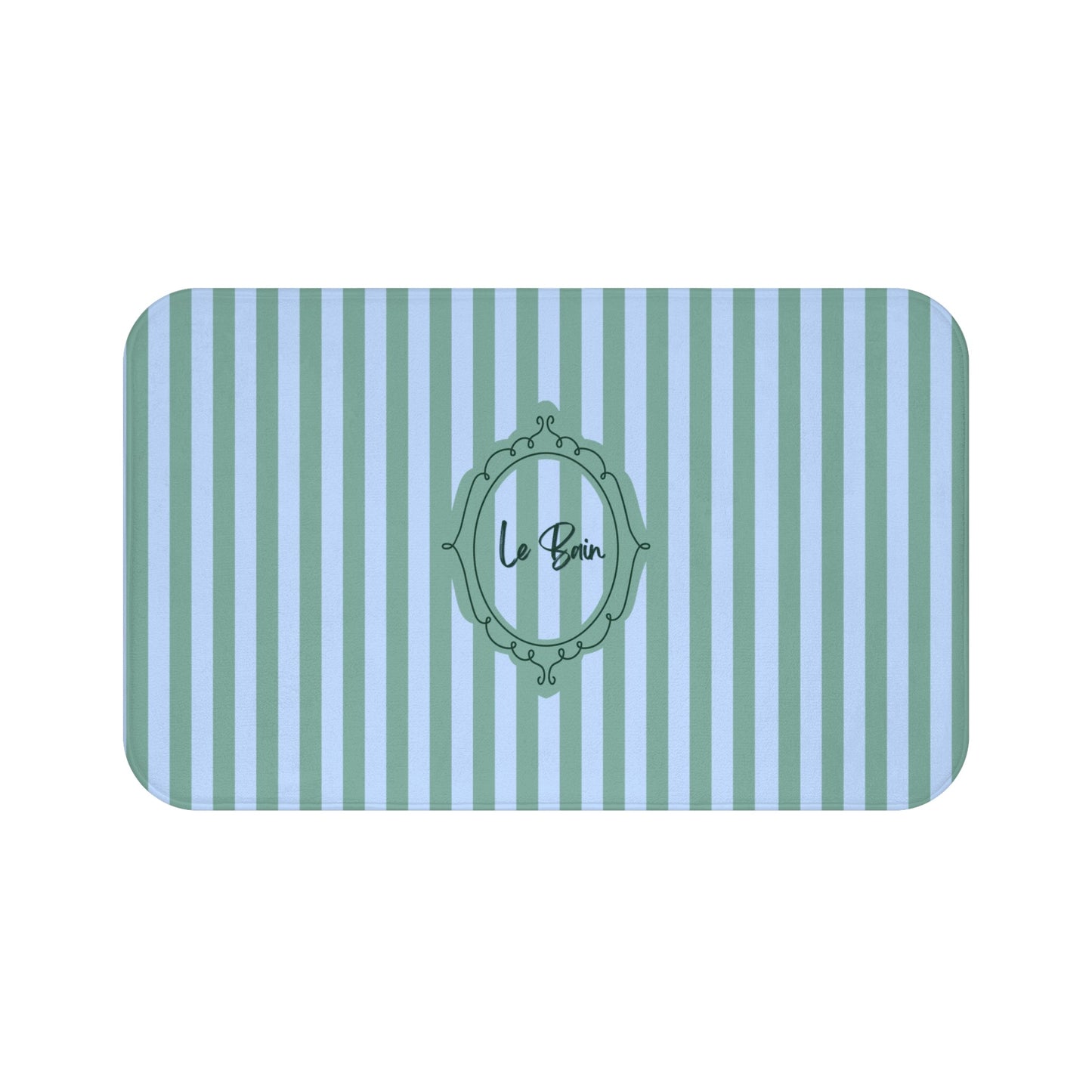 Le Bain Striped Bath Mat — Coastal Green/Blue Bathroom Rug