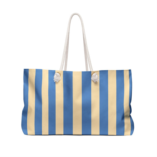 East Hampton Striped Weekender Bag — Preppy Beach Tote Bag