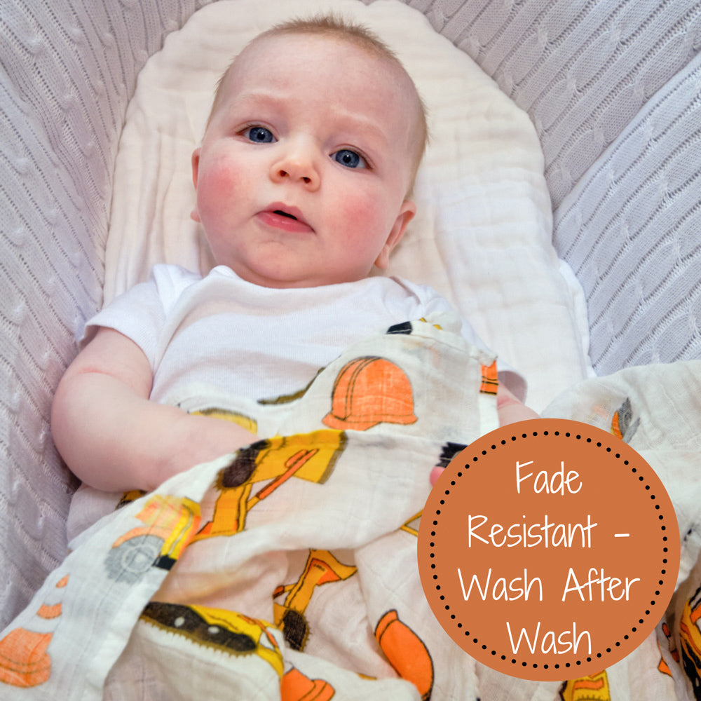 Under Construction Baby Muslin Swaddle Blanket