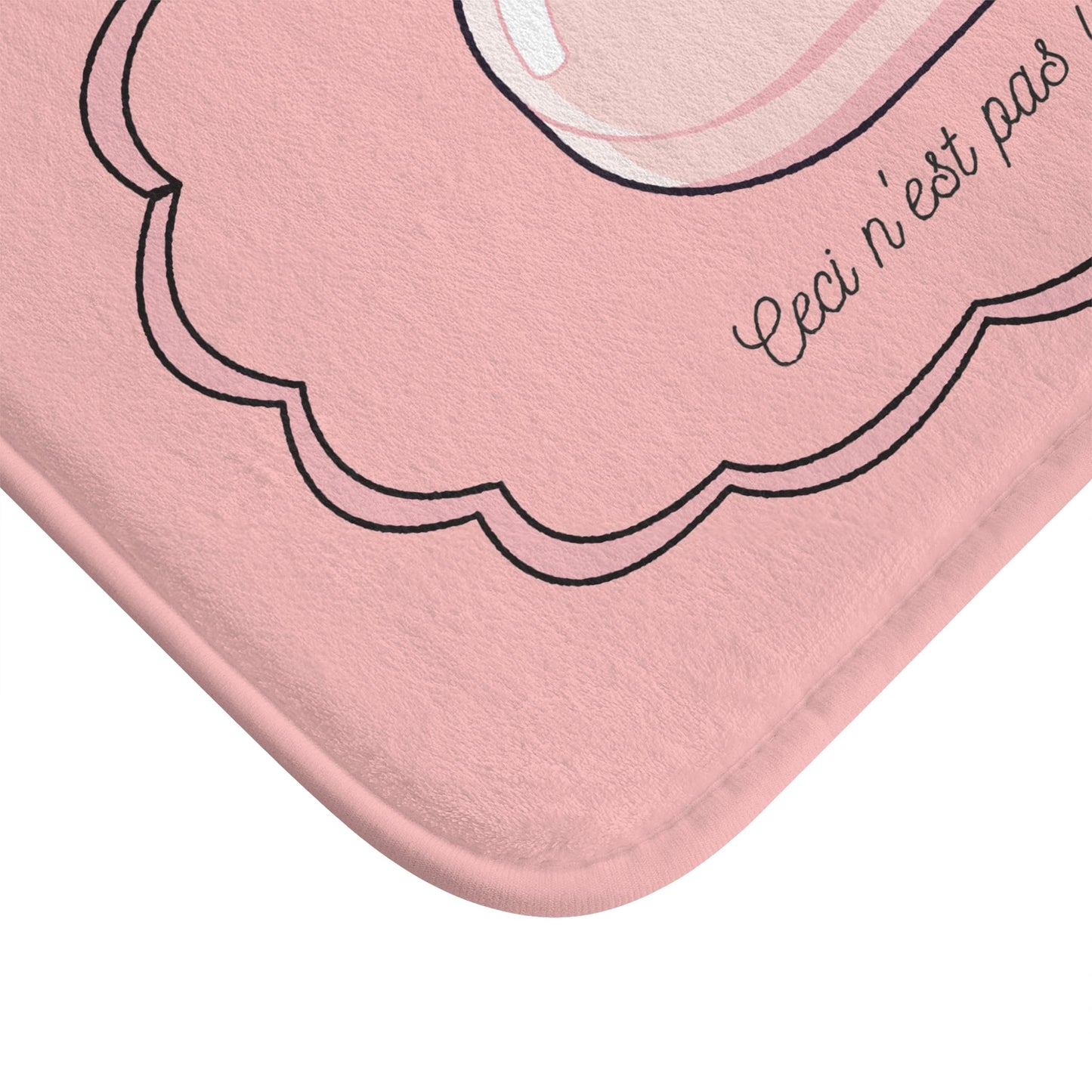 René Magritte 'Ceci n'est pas un savon' Bath Mat, Light PINK  | Art inspired Decor