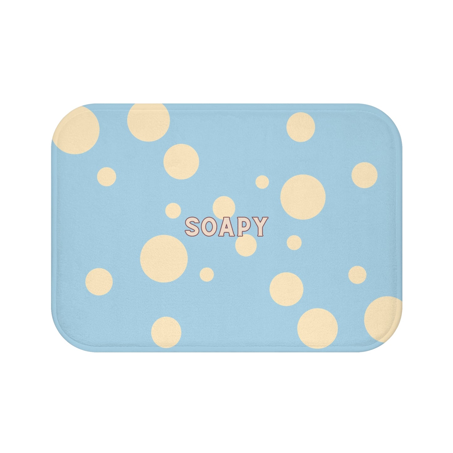 Soapy Blue Bubble Bath Mat — Plush Kids Bathroom Rug