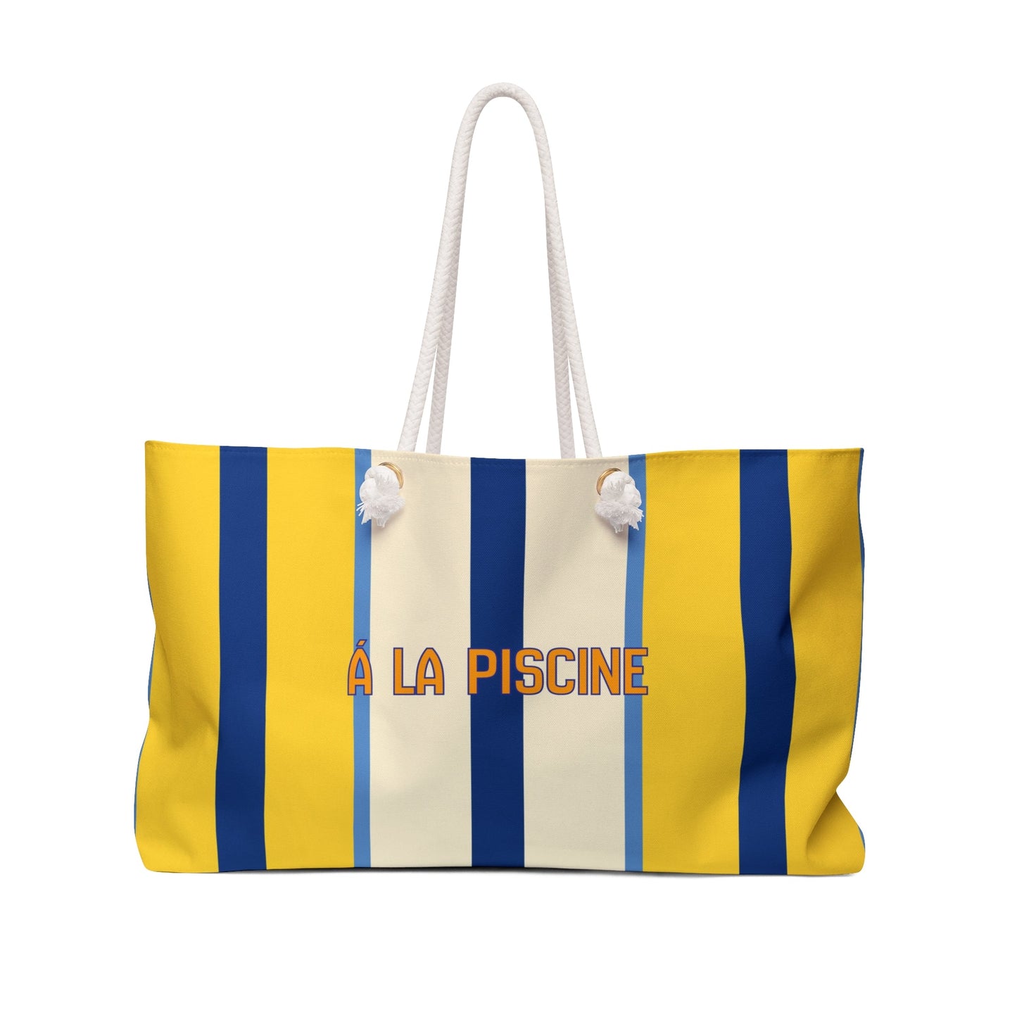 French Pool Weekender Bag — á la Piscine Oversized Blue Stripped Tote