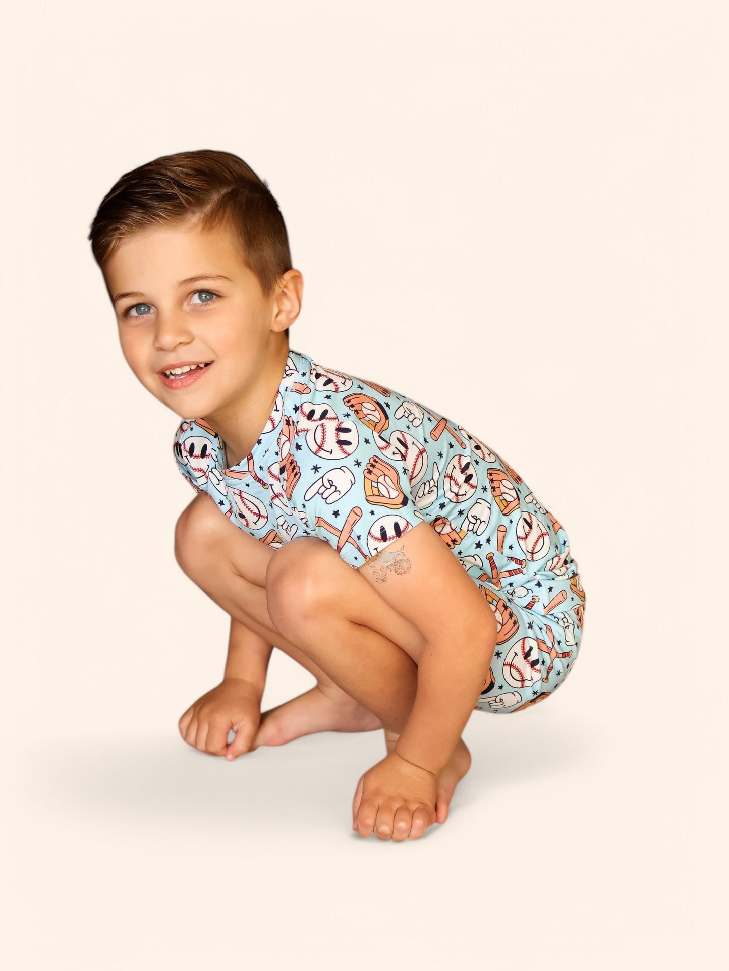 BASEBALL SMILEY DREAM SHORT SET