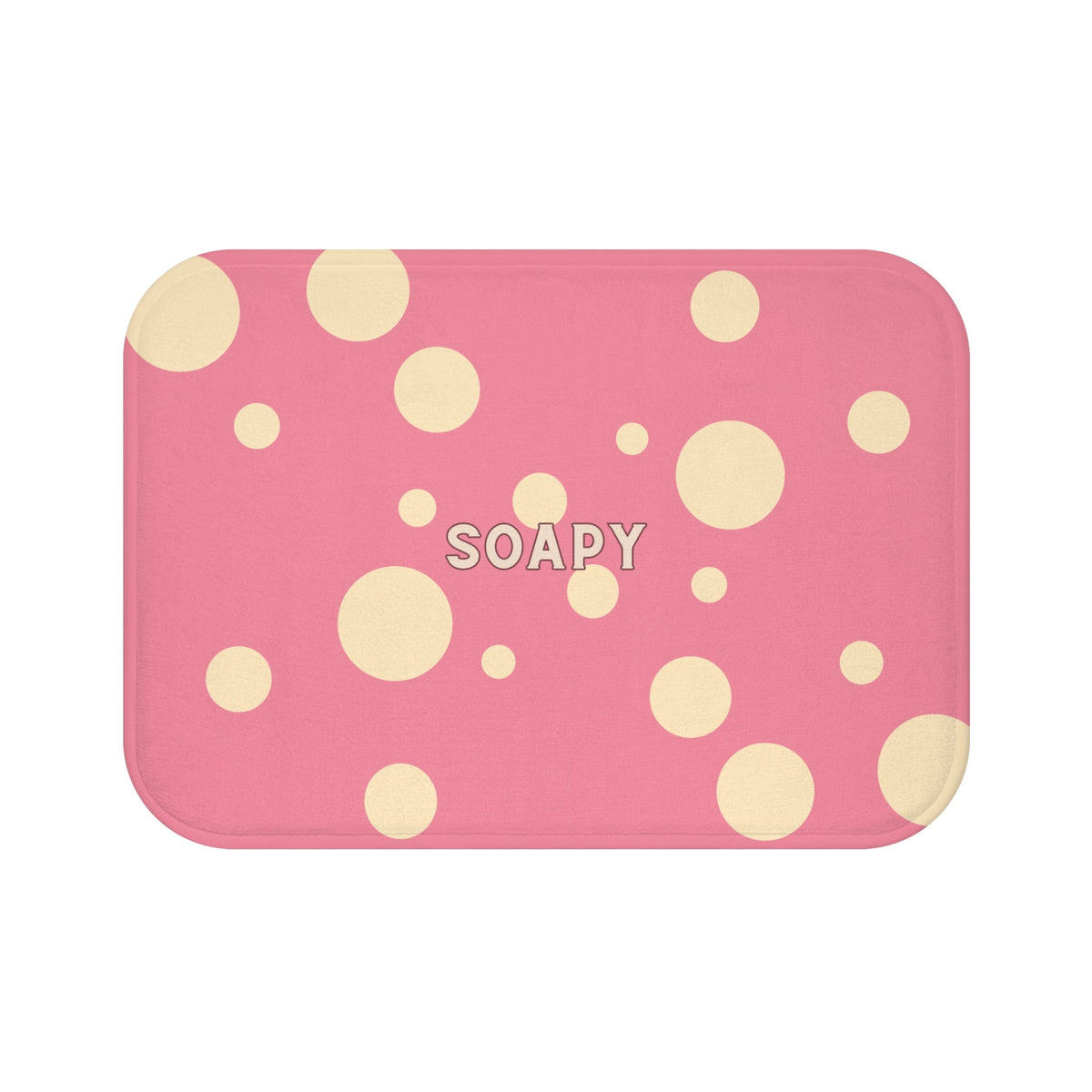 Soapy Pink Bath Mat – Cute Polka Dot Bathroom Rug
