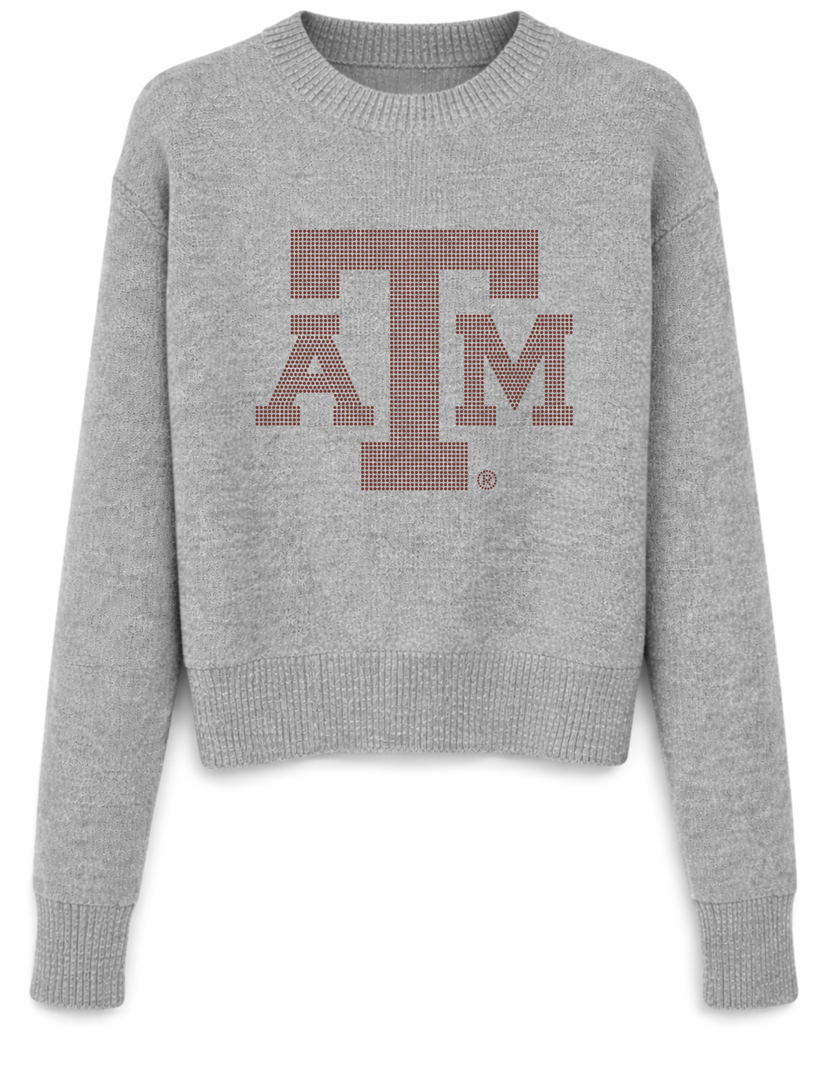 Texas A&M Logo Gray Crewneck Long Sleeve Sweater