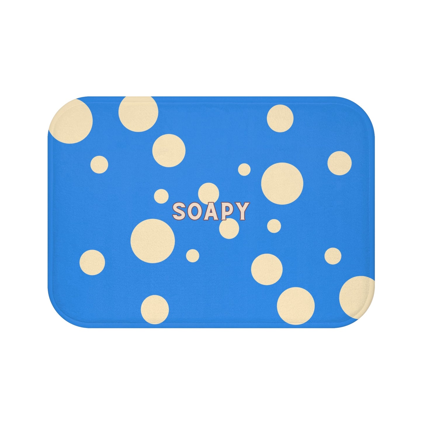 Soapy Blue Bath Mat — Playful Bubble Bathroom Rug