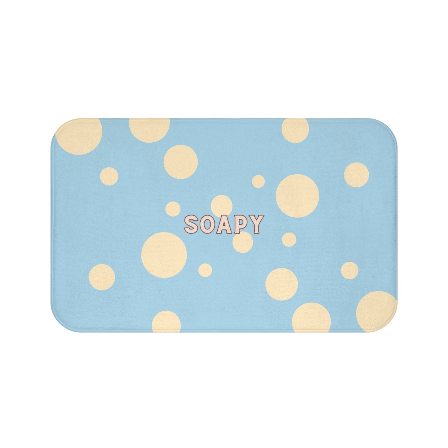 Soapy Blue Bubble Bath Mat — Plush Kids Bathroom Rug