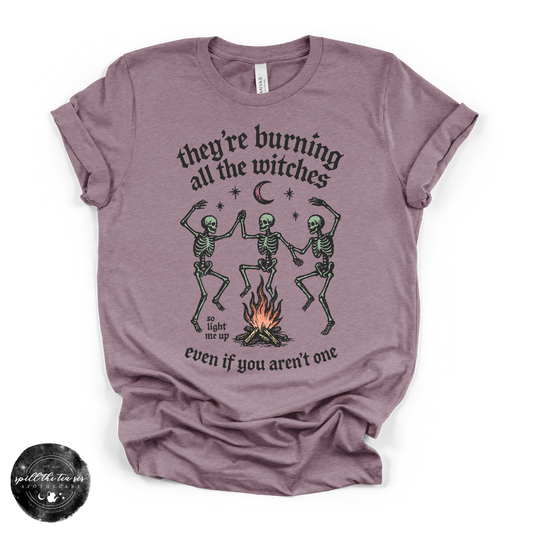 Burning the Witches Tee | Gothic Feminist Graphic T-Shirt