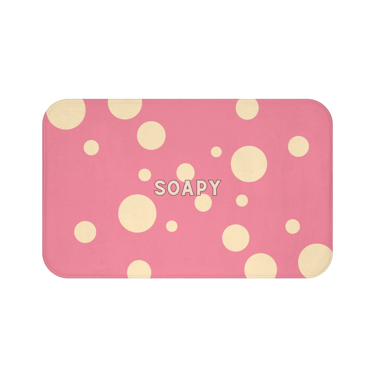 Soapy Pink Bath Mat – Cute Polka Dot Bathroom Rug