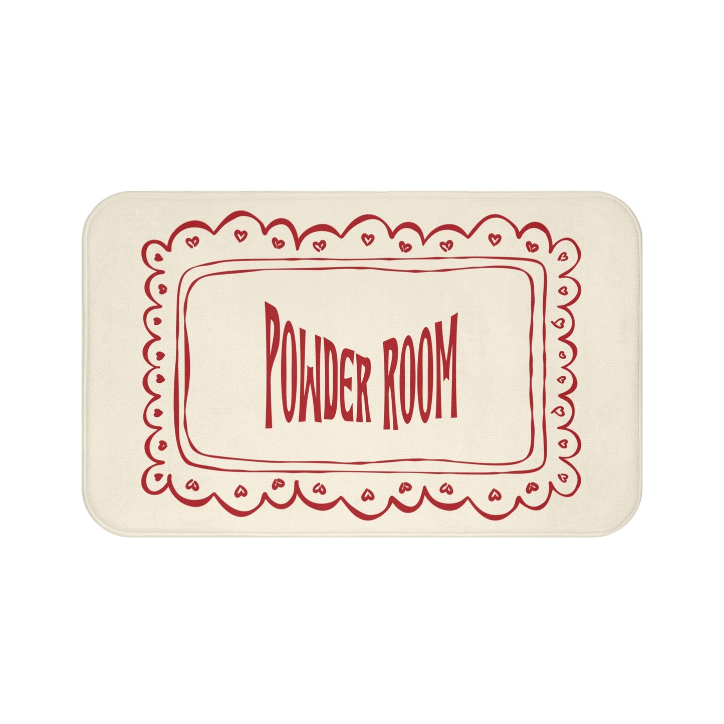 Powder Room Bath Mat | BEIGE Vintage Lace Doily Bathroom Rug