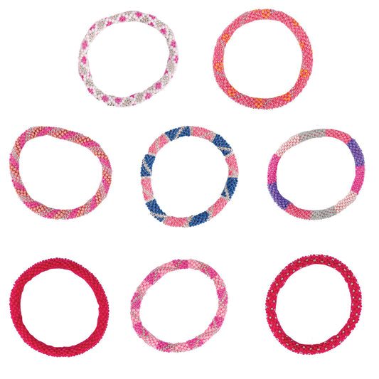 Simply Southern® Pink Beaded Bangle Bracelets