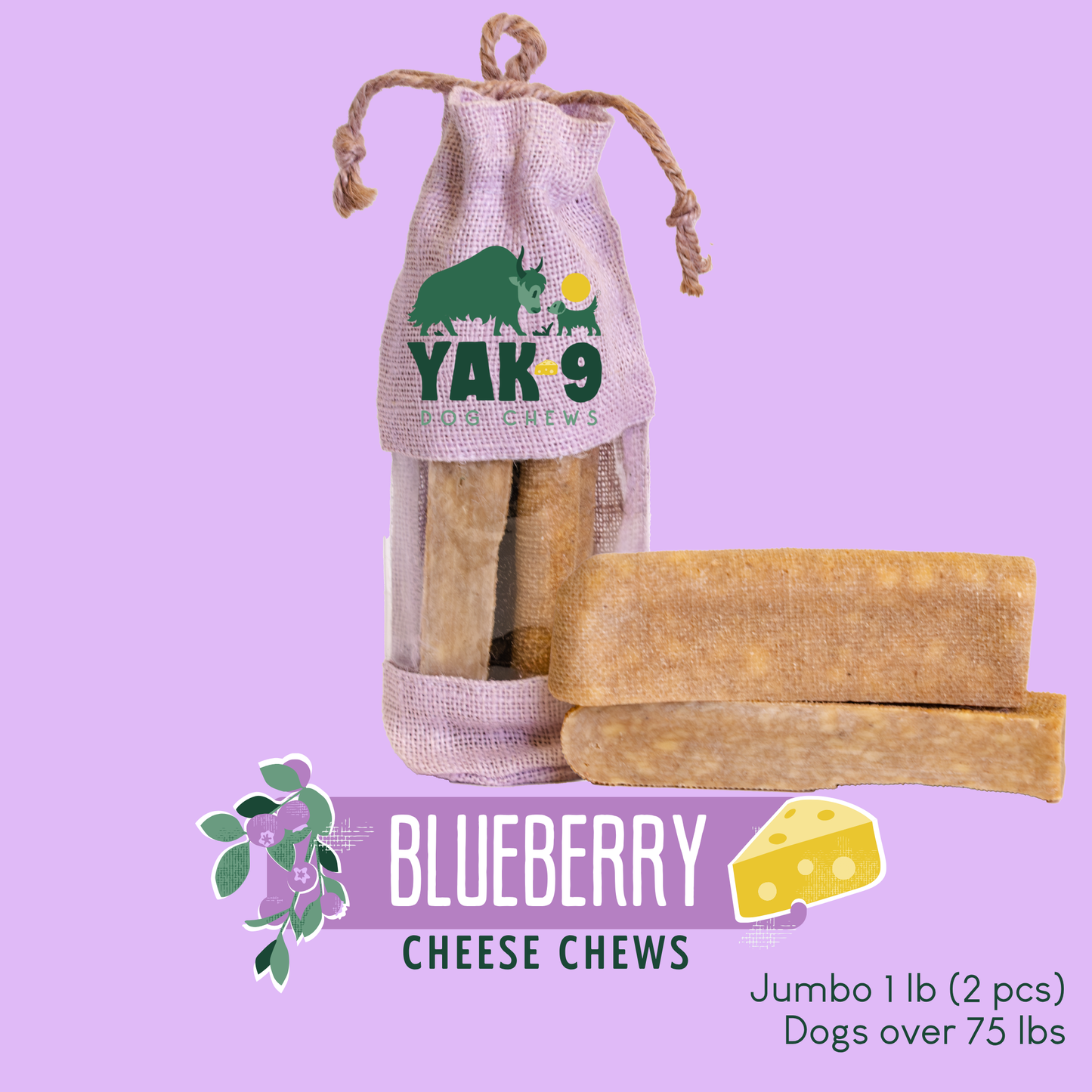 Blueberry Yak Chews for Dogs