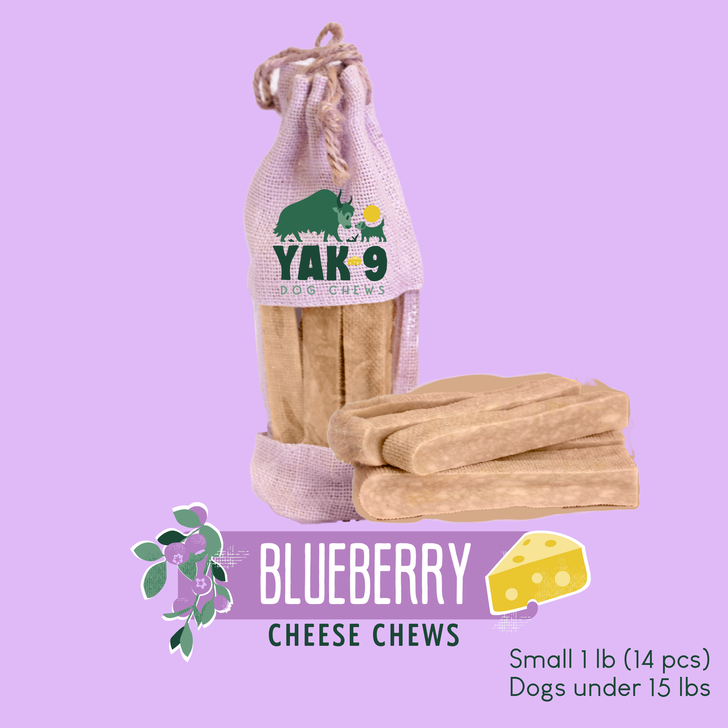 Blueberry Yak Chews for Dogs
