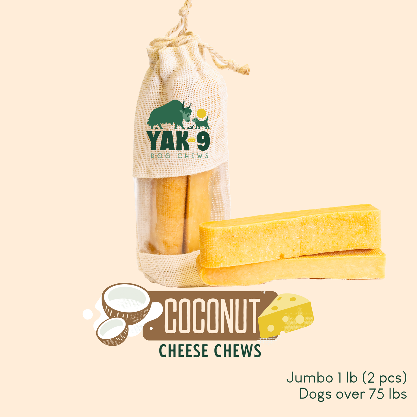 Coconut Yak Milk Chews for Dogs