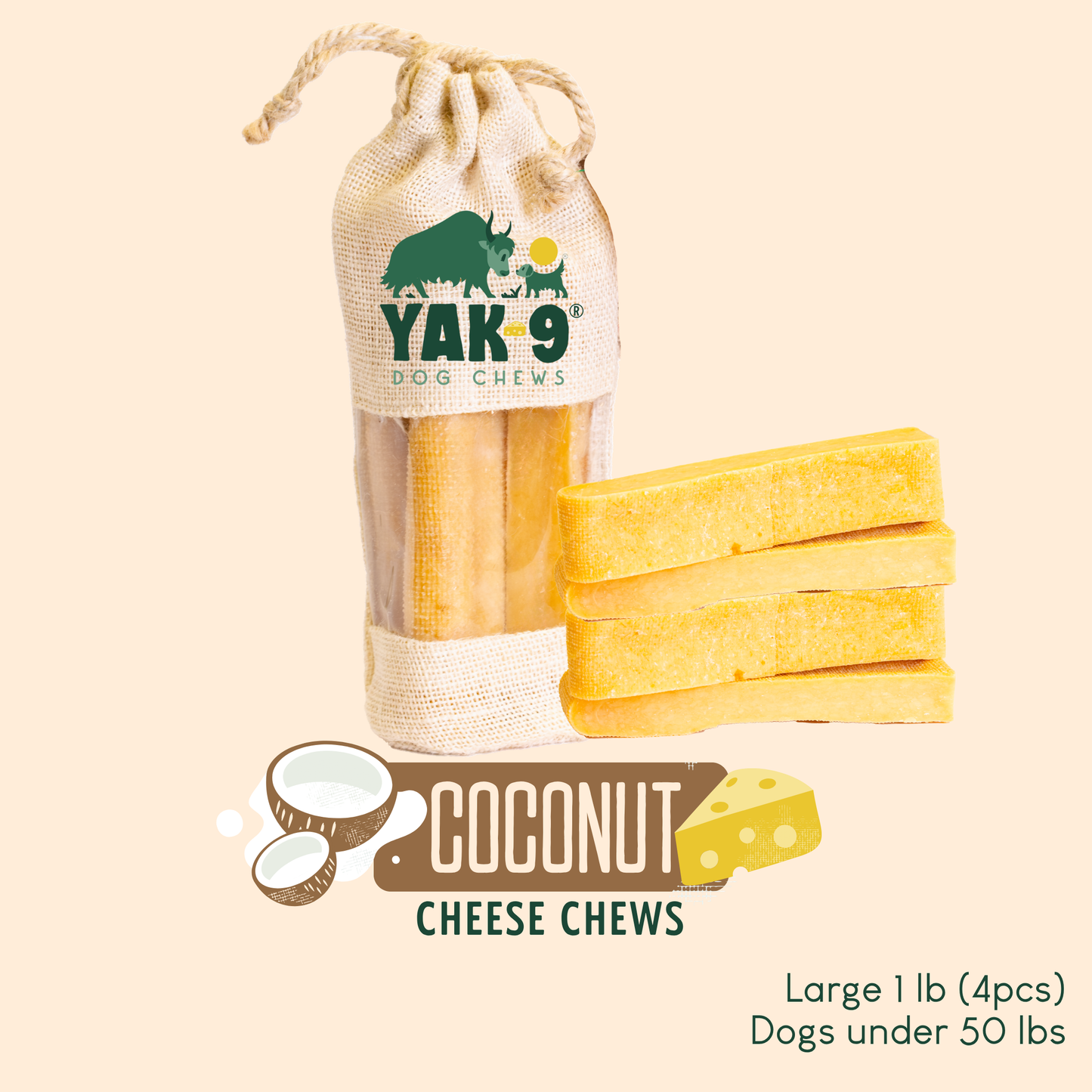 Coconut Yak Milk Chews for Dogs