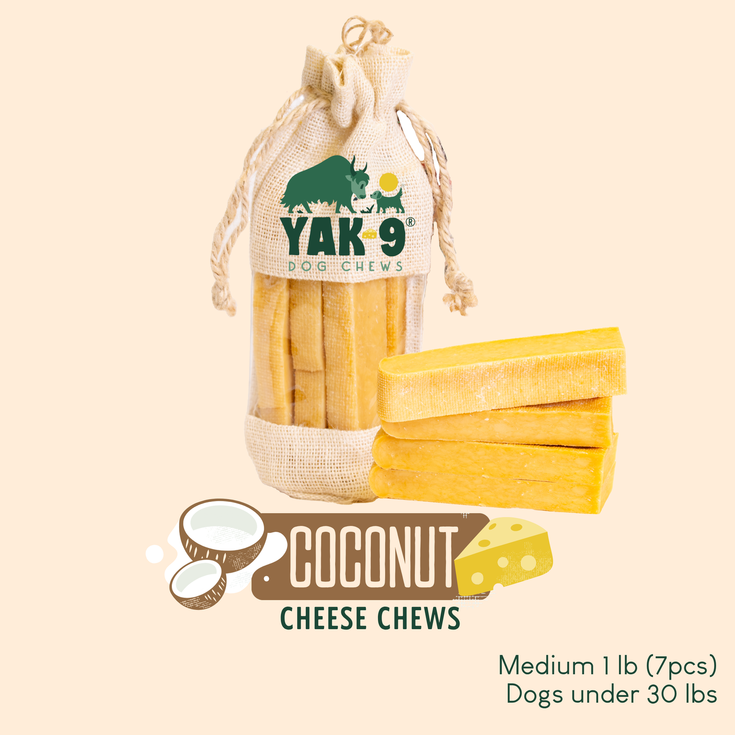 Coconut Yak Milk Chews for Dogs