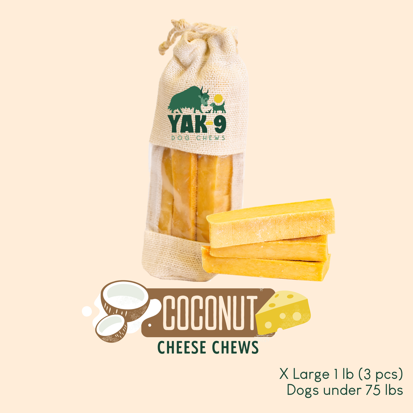 Coconut Yak Milk Chews for Dogs