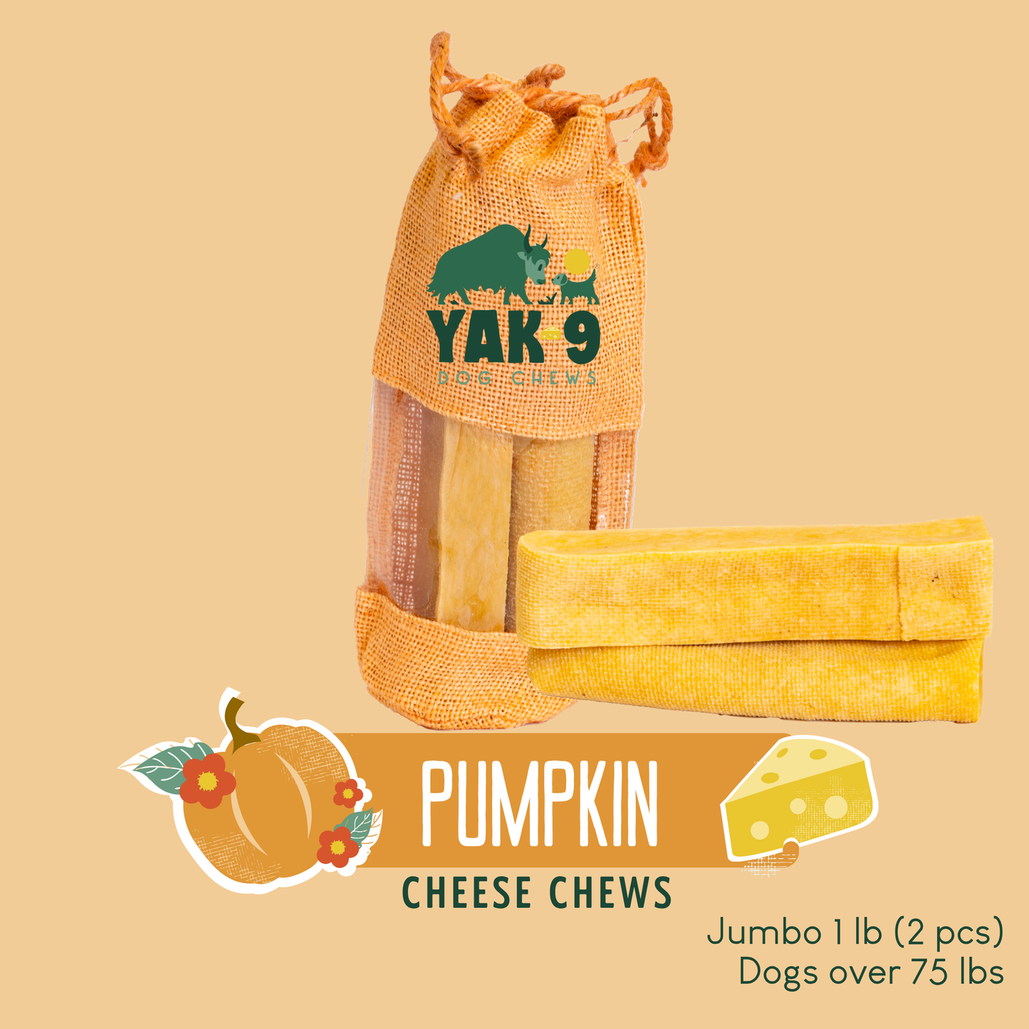 Pumpkin Yak Chews for Dogs