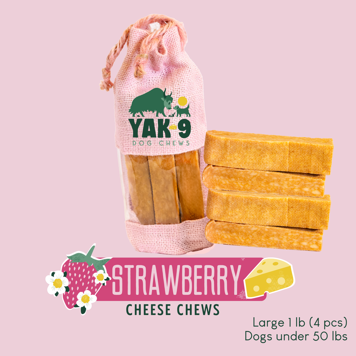 Strawberry Cheese Chews for Dogs