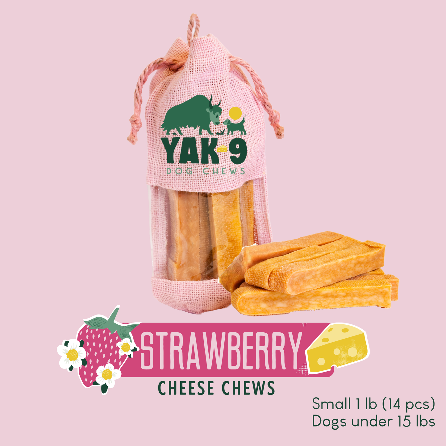 Strawberry Cheese Chews for Dogs
