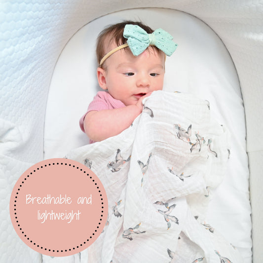 Mallard Duck Magic: 47" x 47" 100% Muslin Cotton Baby Swaddle Blankets