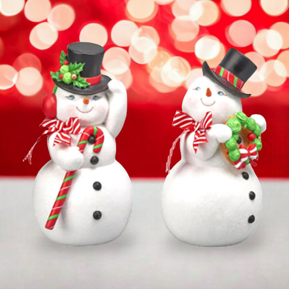 12" Jolly Snowman w/ Candy Cane by December Diamonds