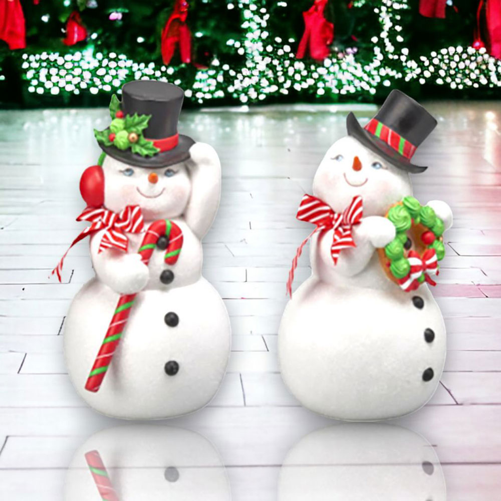 12" Jolly Snowman w/ Wreath by December Diamonds