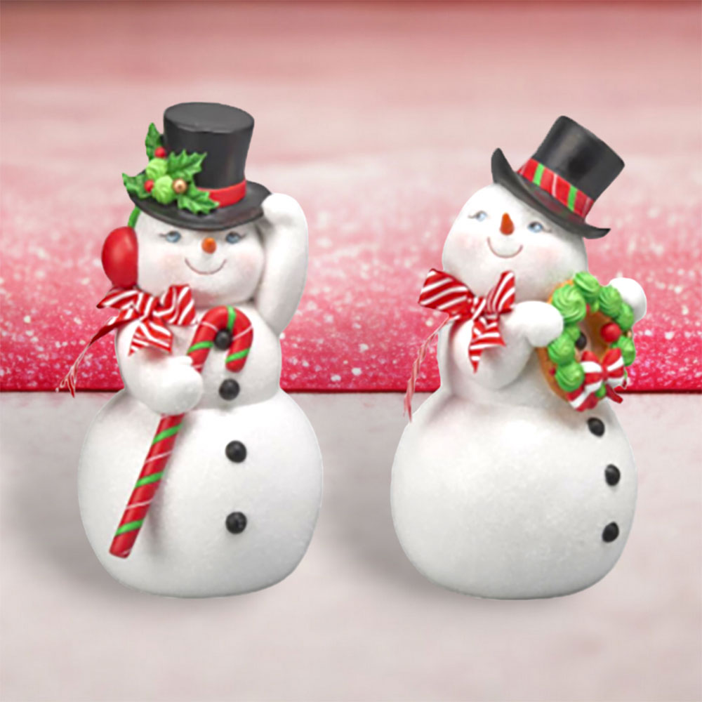 12" Jolly Snowman w/ Candy Cane by December Diamonds