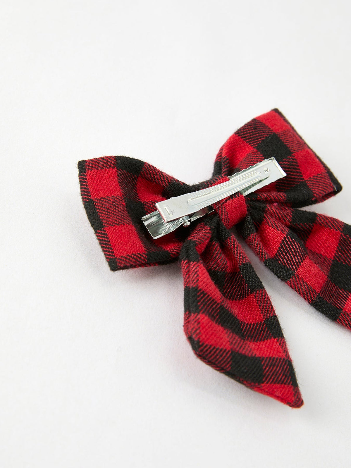 Winter Christmas Plaid Bow Hair Clip