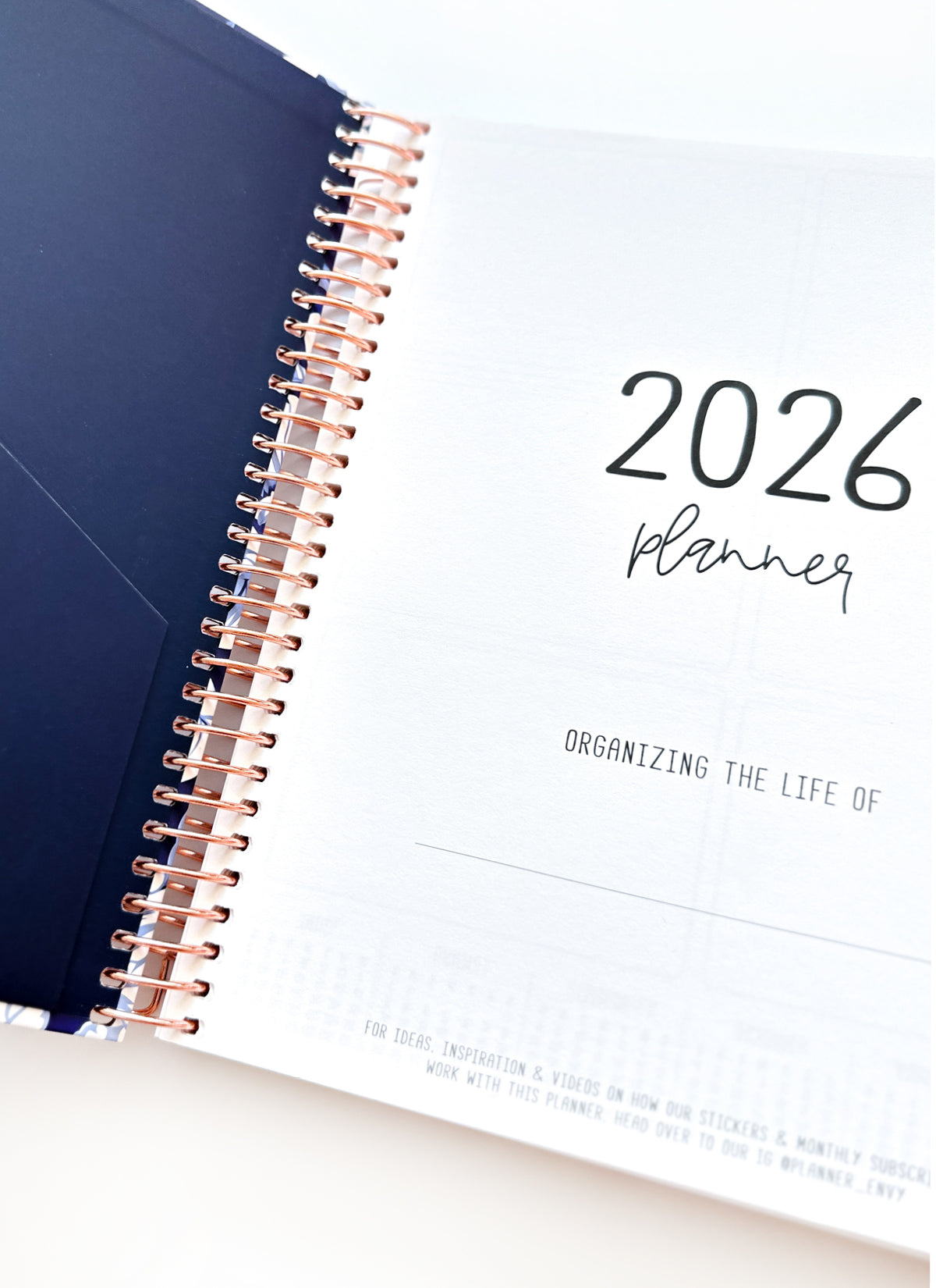 2026 Planner - Horizontal Layout, Spiral Bound - "Midnight garden" (#103)