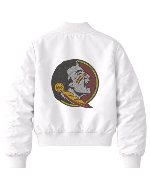 Florida State Mascot White Bomber Jacket