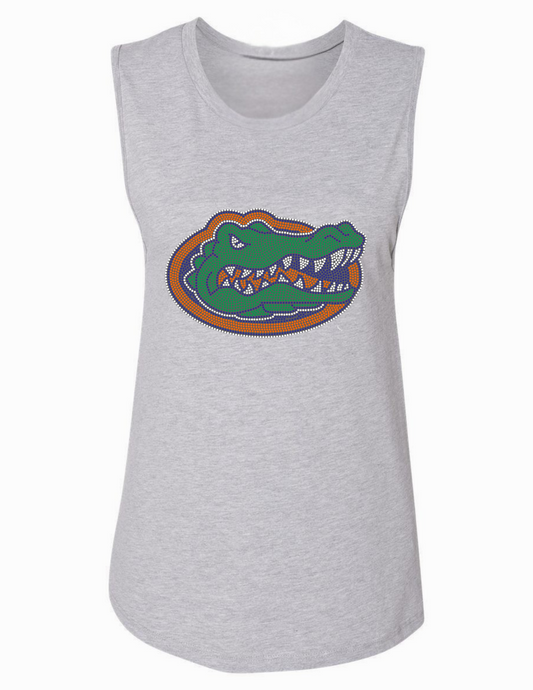 University of Florida Gator Head Gray Tank Top