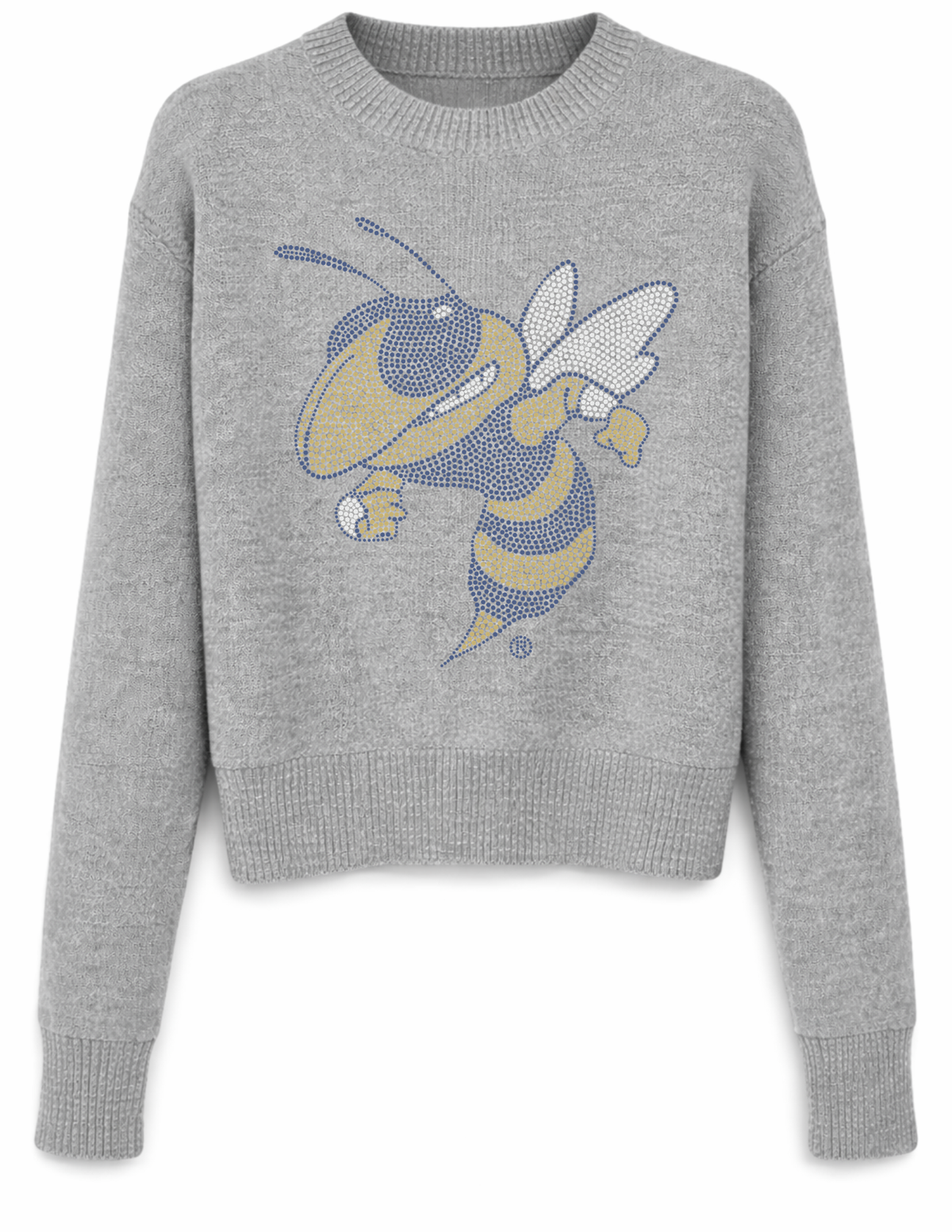 Georgia Tech Buzz Gray Crewneck Long Sleeve Sweater