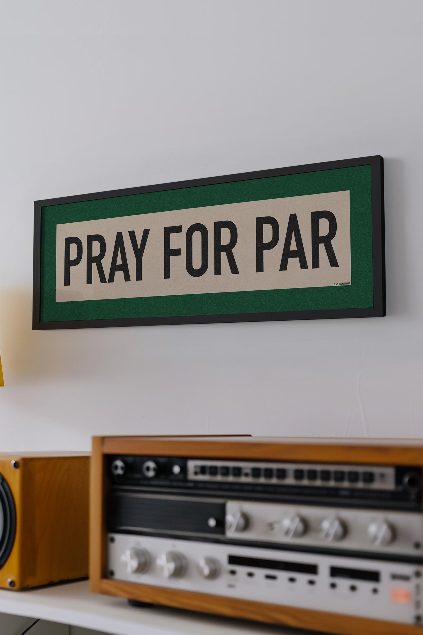 Framed Pray For Par Golf Art Scroll Sign