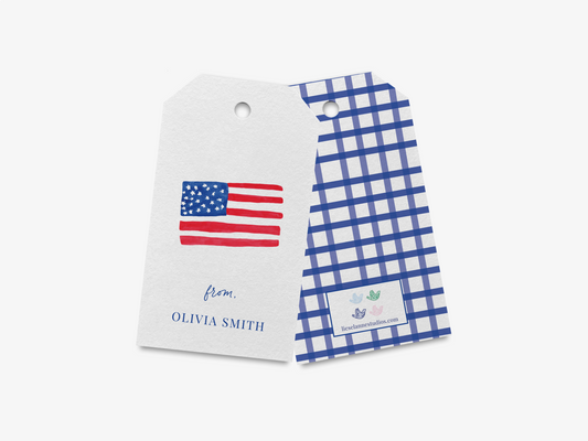 Personalized American Flag Gift Tags