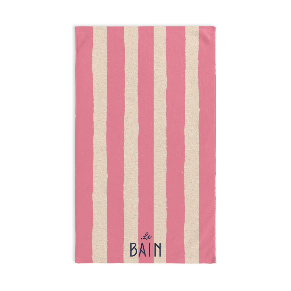 Le Bain Pink Striped Hand Towel — French Pink & Cream Bathroom Decor
